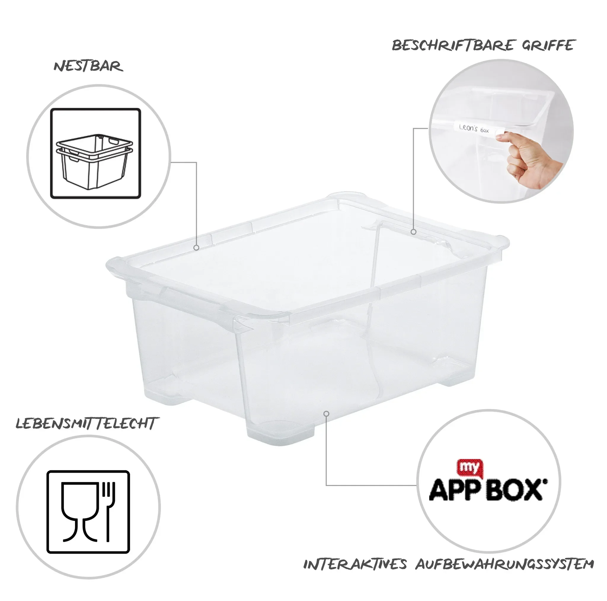 Box 11 l EVO EASY – Aufbewahrungsbox mit Deckel, Transparent